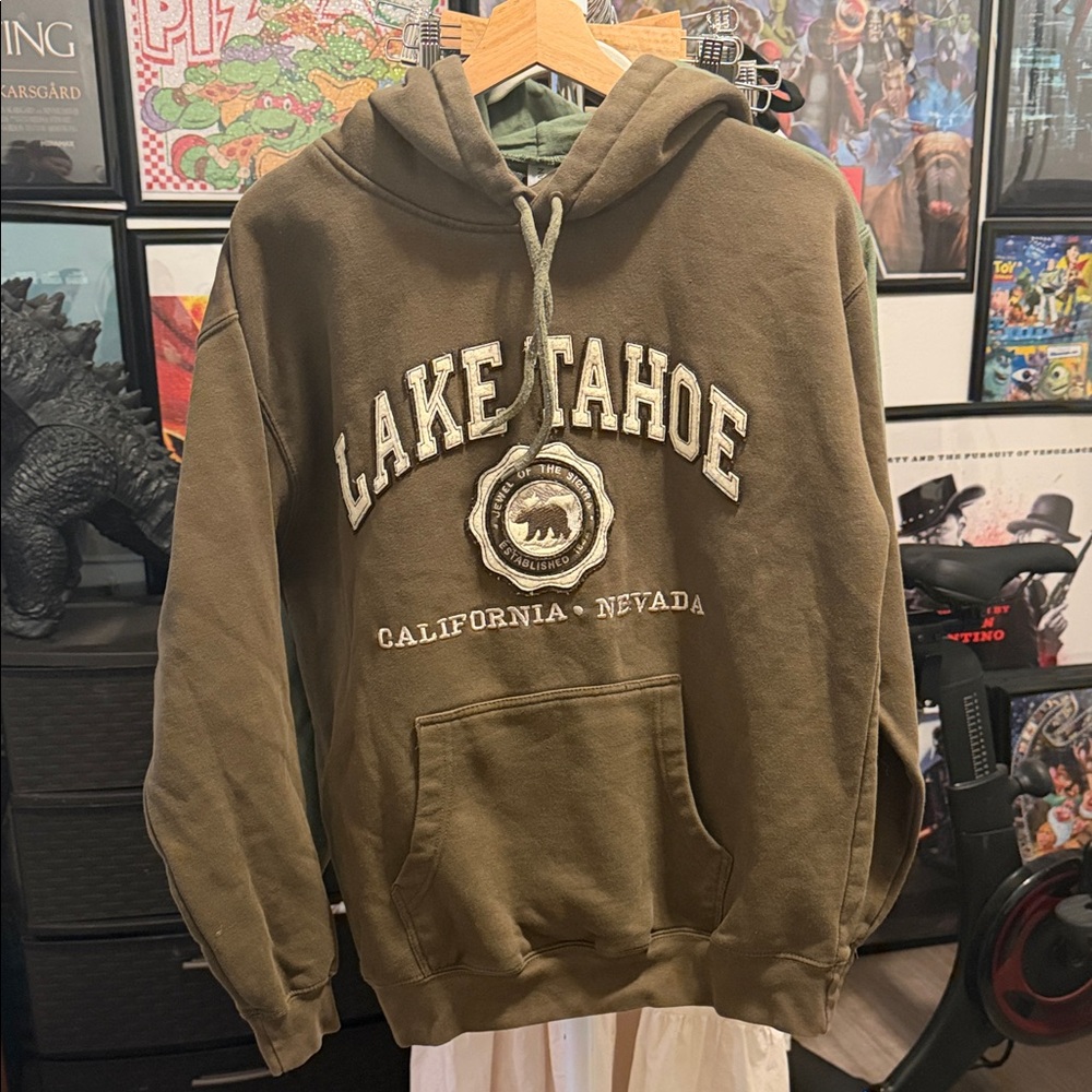 Lake Tahoe Forest Green Hoodie